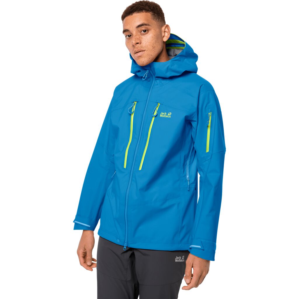 Jack Wolfskin EXOLIGHT PRO Férfi Vízálló Kabát Kék - VPQCHU-728